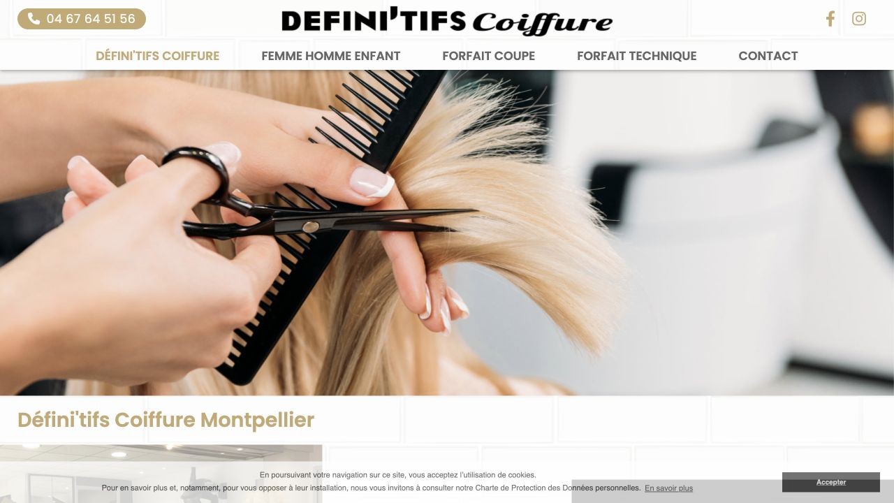 Capture du site de Défini’tifs Coiffure