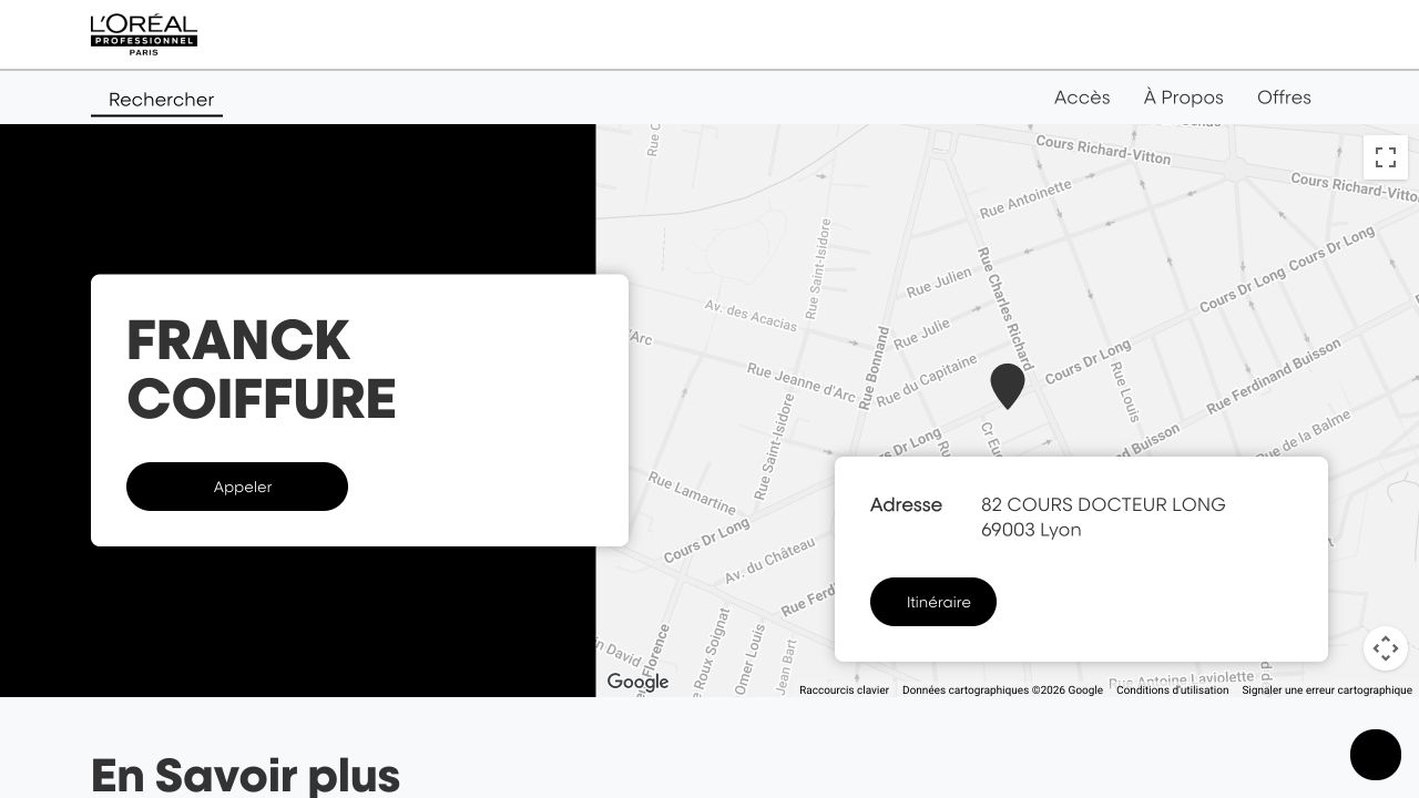 Capture du site de Franck Coiffure