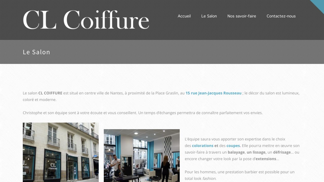 Capture du site de CL Coiffure