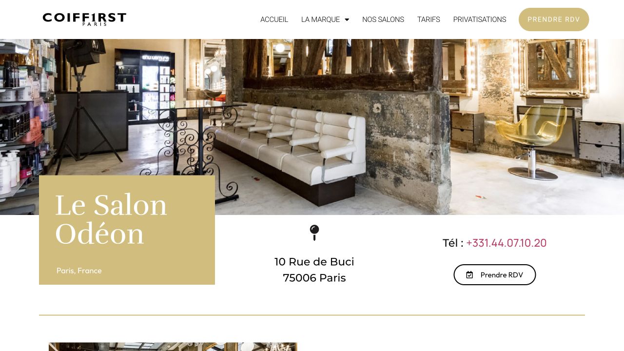 Capture du site de Coiffirst Odéon