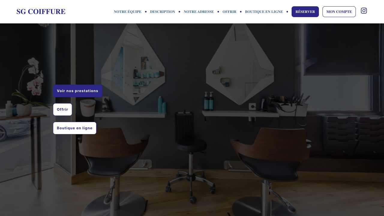 Capture du site de SG Coiffure