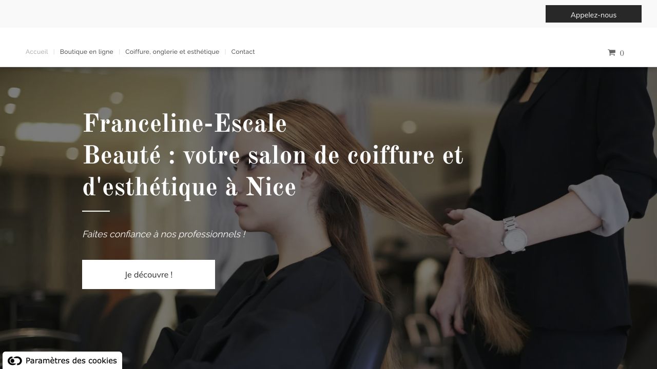 Capture du site de Franceline — Escale Beauté