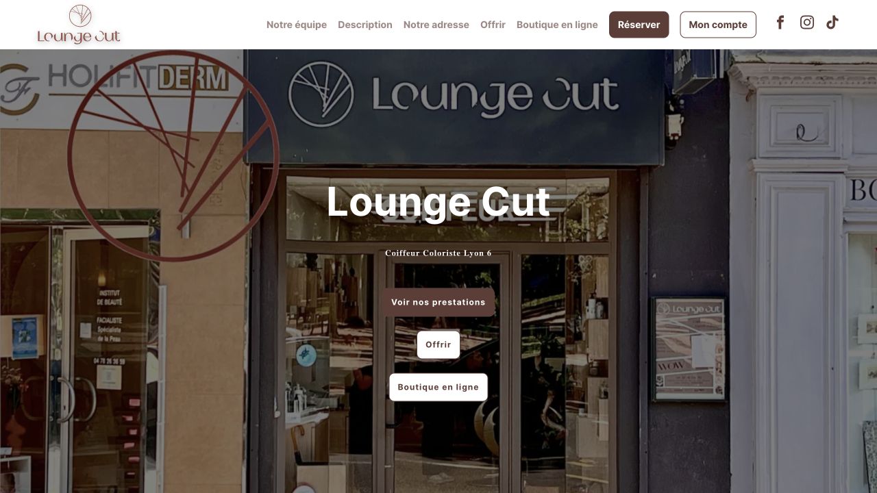 Capture du site de Lounge Cut