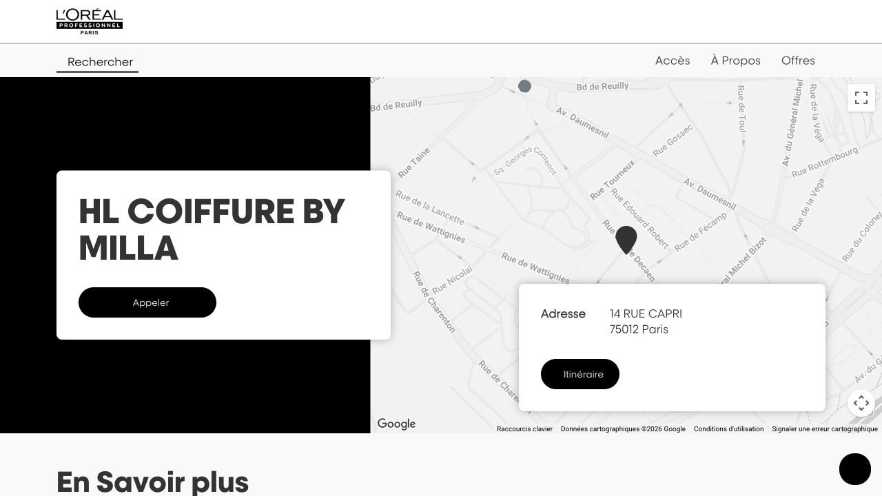 Capture du site de HL Coiffure by Milla