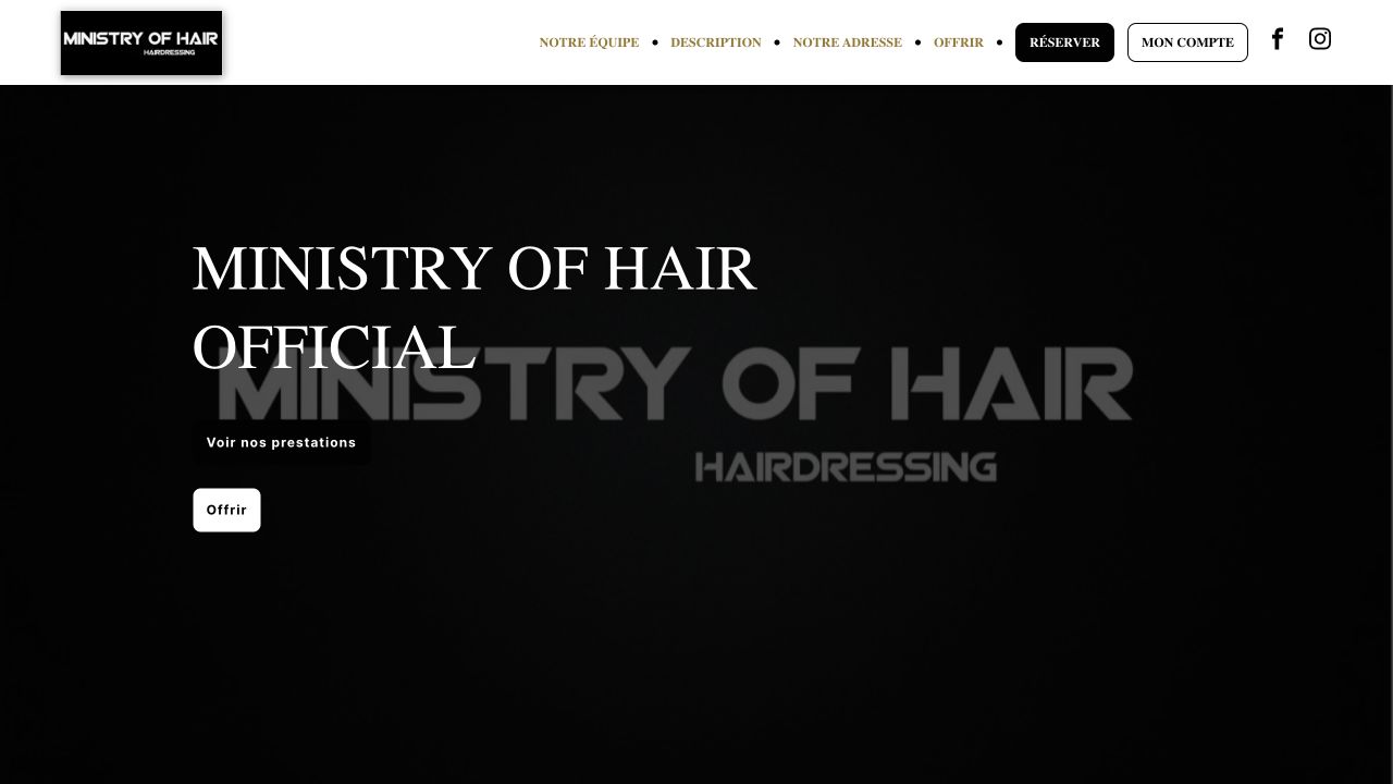 Capture du site de Ministry of Hair