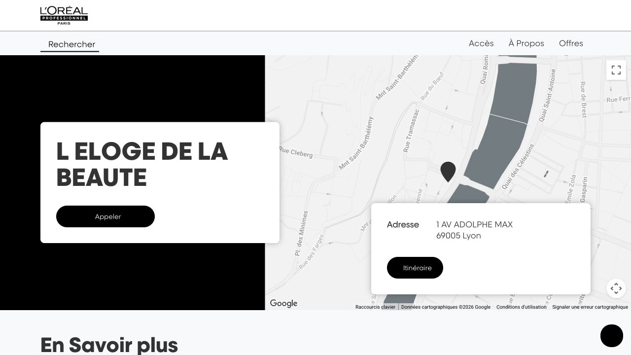 Capture du site de L’Éloge de la Beauté