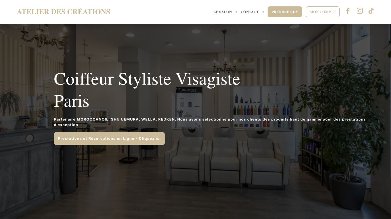 Capture du site de Atelier des Créations
