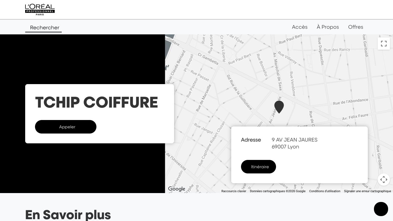 Capture du site de Tchip Coiffure — Jean Jaurès