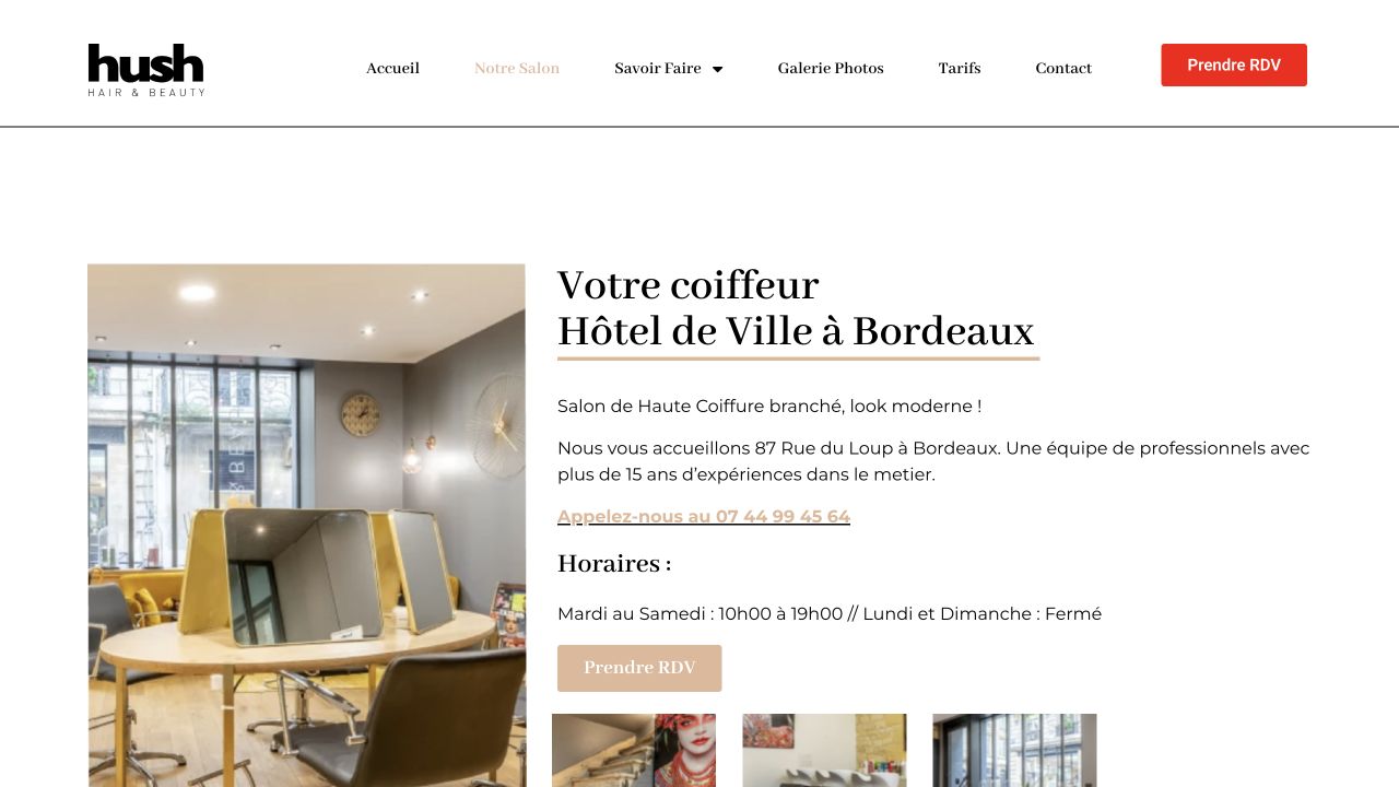 Capture du site de Hush — rue du Loup