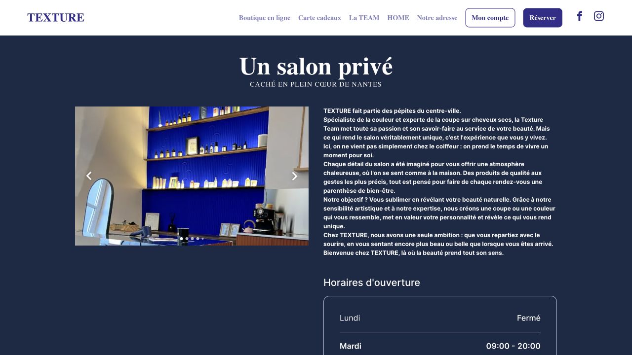 Capture du site de Texture